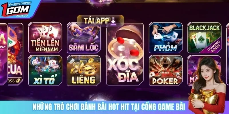 Những trò chơi đánh bài hot hit tại cổng game bài
